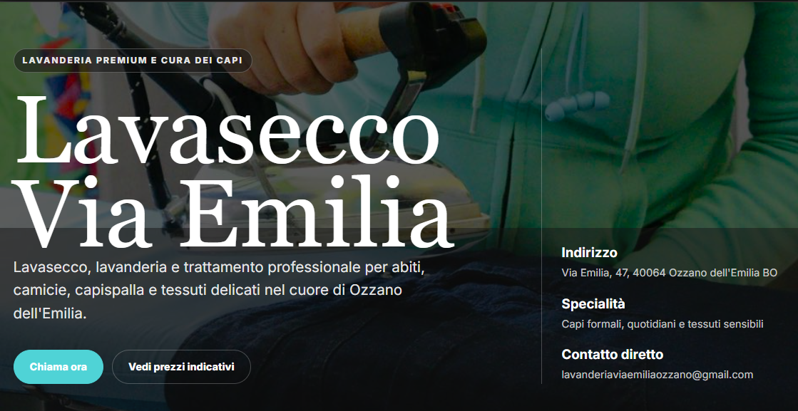 Lavasecco Via Emilia website preview